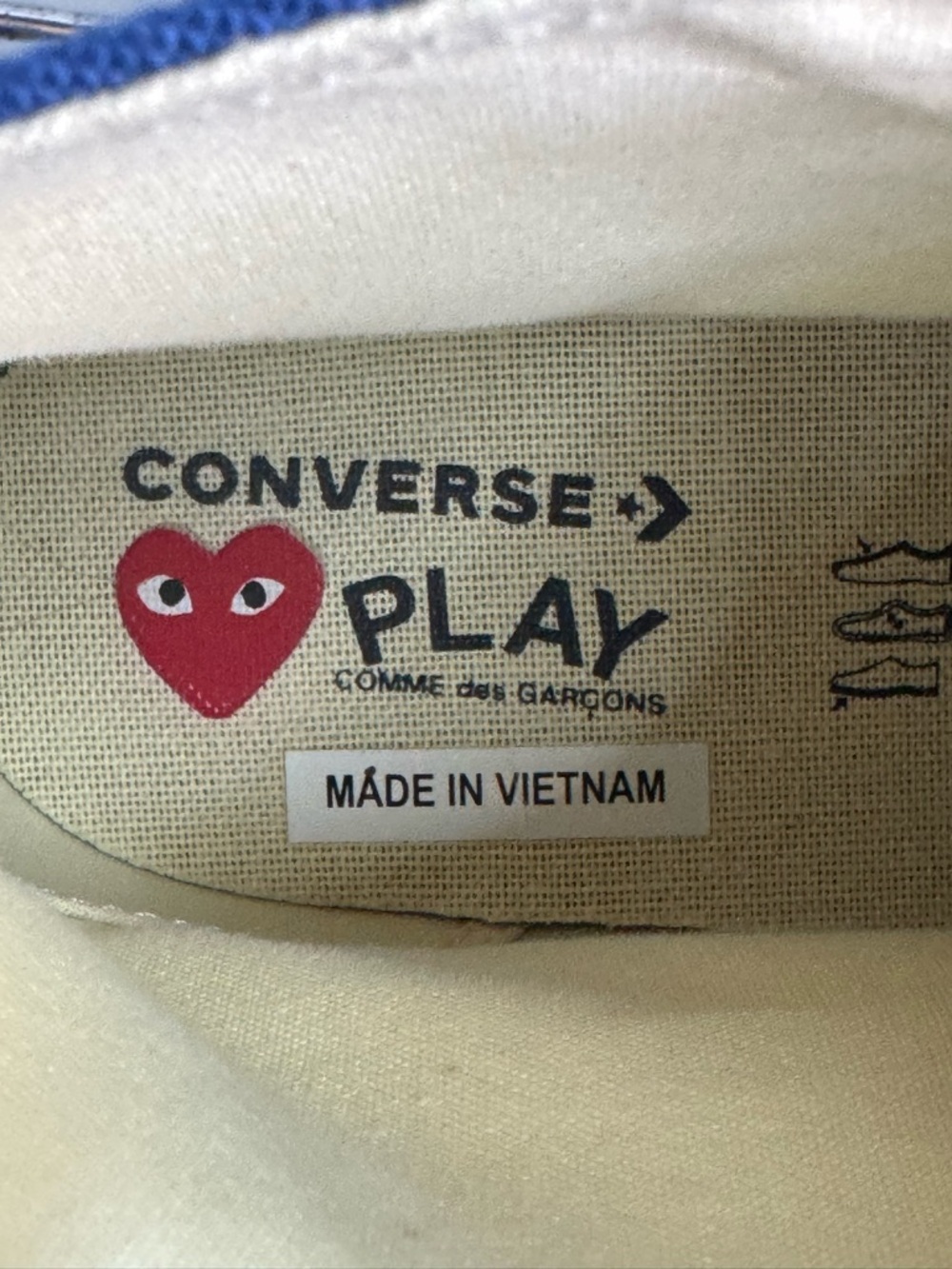 Converse x Comme des Garcons CDG Chuck 70 High Blue Quartz Men 12 Women 14 Heart - Picture 3 of 12